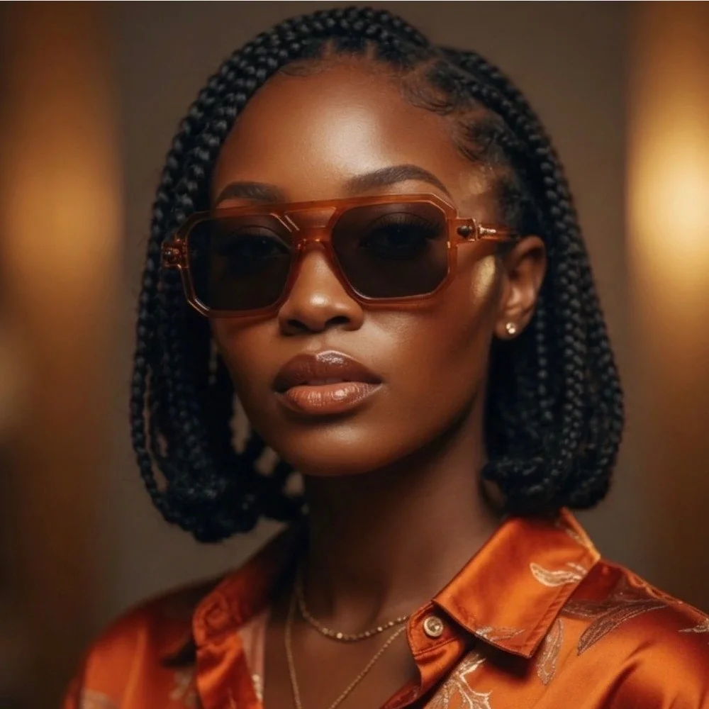Retro Rectangle Flat Top Women Sunglasses -Chunky Square Tinted Sun Glasses 2026
